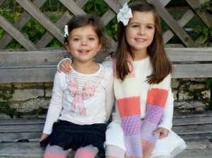 Ferri girls on wooden bench